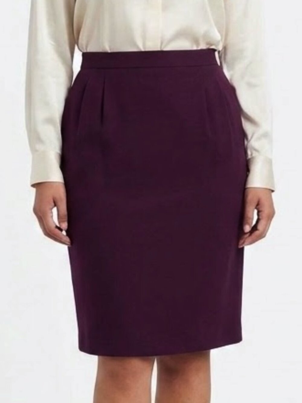Braemar "Plum" Wool Pencil Skirt NEW- Sz. Lrg